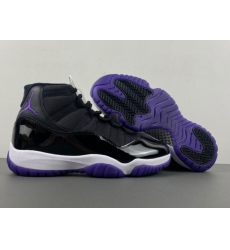 Men Air Jordan 11 Black Purple Baskeball Shoes