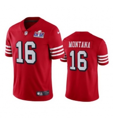 Youth NFL San Francisco 49ers 16 Joe Montana Red Throwback Vapor Untouchable Limited Stitched 2024 Super Bowl LVIII Jersey