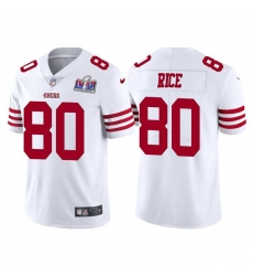 Youth San Francisco 49ers 80 Jerry Rice 2023 New White Vapor Untouchable Stitched Football 2024 Super Bowl LVIII Jersey