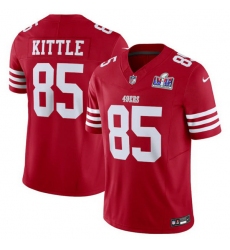 Youth San Francisco 49ers 85 George Kittle Red 2023 F U S E  Vapor Untouchable Limited Stitched Football 2024 Super Bowl LVIII Jersey