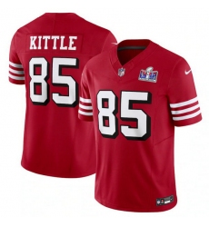 Men San Francisco 49ers 85 George Kittle New Red 2023 F U S E  Vapor Untouchable Limited Stitched Football 2024 Super Bowl LVIII Jersey