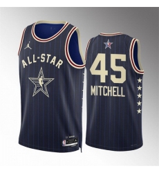 Men 2024 All Star 45 Donovan Mitchell Navy Stitched Basketball Jersey