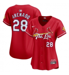 Women St  Louis Cardinals Active Player Custom Red 2024 City Connect Limited Stitched Baseball Jersey