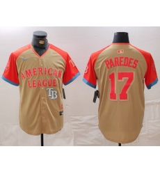 Men American League 17 Isaac Paredes Cream 2024 All Star Limited Stitched Jersey 5