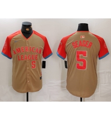 Men American League 5 Corey Seager Cream 2024 All Star Limited Stitched Baseball Jersey 2