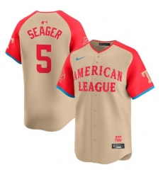 Men American League 5 Corey Seager Cream 2024 All Star Limited Stitched Baseball Jersey