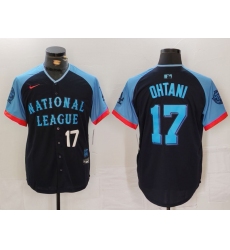 Men National League 17 Shohei Ohtani Navy 2024 All Star Elite Stitched Baseball Jersey 6