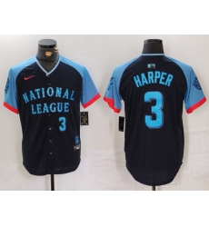 Men National League 3 Bryce Harper Navy 2024 All Star Limited Stitched Baseball Jersey 1