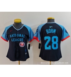 Women National League 28 Alec Bohm Navy 2024 All Star Limited Stitched Baseball Jersey 5