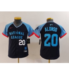 Youth National League 20 Pete Alonso Navy 2024 All Star Limited Stitched Baseball Jersey 3