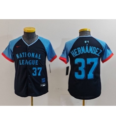 Youth National League 37 Teoscar Hernandez Navy 2024 All Star Limited Stitched Baseball Jersey 8