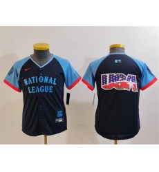 Youth National League Navy 2024 All Star Big Logo Limited Stitched Jersey