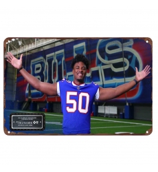 Buffalo Bills Aluminum Sign 12x8 Inch Gregory Rousseau 002