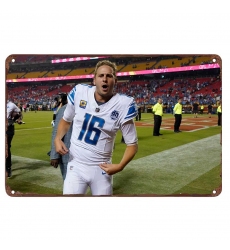 Detroit Lions Aluminum Sign 12x8 Inch Jared Goff 002