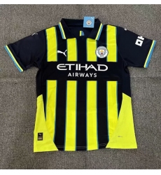 Men 2024 2025 Soccer Jersey Manchester City Yellow Black Home