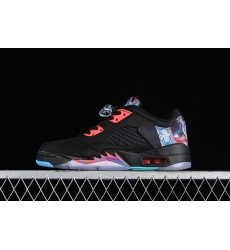 AIR JORDAN 5 RETRO LOW BLACK BLACK BRIGHT CRIMSON BETA BLUE BLACK 840475 060