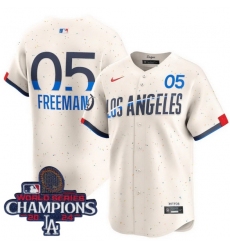 Men Nike Los Angeles Dodgers Freddie Freeman #5 Ice Cream 2024 World Series Champions Stitched MLB Jersey