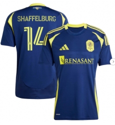 Mens Nashville SC Jacob Shaffelburg adidas Navy 2025 The Heart of Nashville Kit Replica Player Jersey