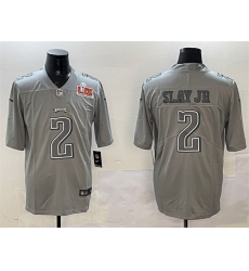 Men Philadelphia Eagles 2 Darius Slay Jr  Grey 2025 Super Bowl LIX Patch Atmosphere Fashion Vapor Untouchable Limited Stitched Football Jersey