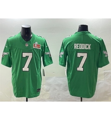 Men Philadelphia Eagles 7 Haason Reddick Green 2025 Super Bowl LIX Patch F U S E  Throwback Vapor Untouchable Limited Stitched Football Jersey