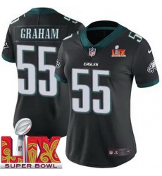 Women Philadelphia Eagles Brandon Graham #55 Black 2024 2025 Super Bowl LIX F U S E Stitched NFL Jersey