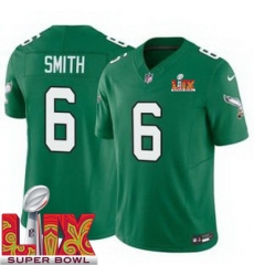 Youth Philadelphia Eagles DeVonta Smith #6 Kelly Green 2024 2025 Super Bowl LIX F U S E Stitched NFL Jersey