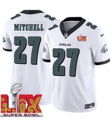 Youth Philadelphia Eagles Quinyon Mitchell #27 White 2024 2025 Super Bowl LIX F U S E Stitched NFL Jersey