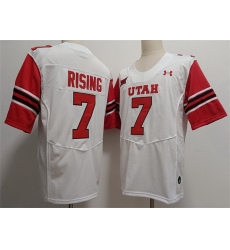 Men Utah Utes Cameron Rising #7 White Stitched NCAA Football Jersey