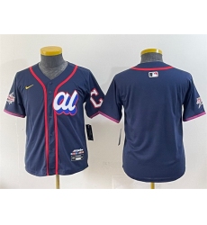 Women American League Cleveland Guardians Blank Navy 2025 All Star Edition Limited Stitched Baseball Jersey 