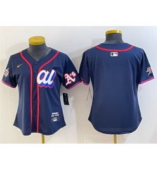 Women American League Oakland Athletics Blank Navy 2025 All Star Edition Limited Stitched Baseball Jersey 