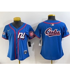 Women National League Chicago Cubs Team Big Logo Blue 2025 All Star Edition Limited Stitched Baseball Jersey 