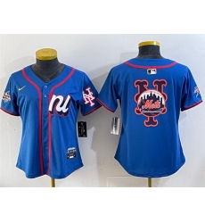 Women National League New York Mets Team Big Logo Blue 2025 All Star Edition Limited Stitched Baseball Jersey 