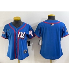 Women National League Philadelphia Phillies Blank Blue 2025 All Star Edition Limited Stitched Baseball Jersey 