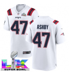 Men Women youth New England Patriots #47 Julian Ashby 2025 2026 Super Bowl LX F U S E Stitched NFL Jersey White