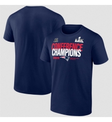 Men New England Patriots Navy 2025 AFC Champions Right Side Draw T Shirt